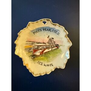 Pikes Peak Colorado Souvenir Plate Decorative‎ Gold Trim Collectible